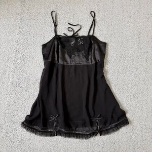 Elegant Black Lace Chemise 1X